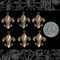 Antiqued Copper Plated Brass Fleur De Lis Charms - Set of Six - C-C62